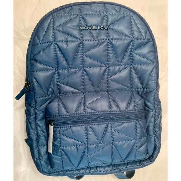S Michael Kors Winnie Medium Quilted Nylon Blue Backpack 35T0UW4B2C NWT $398 main image 11